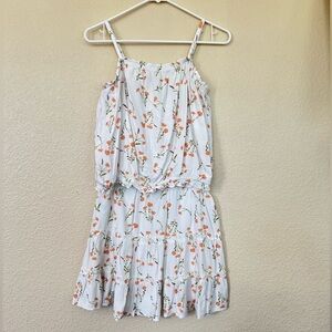 Cat & Jack Girls White Floral Top and Skirt Set with Orange Blossom Print